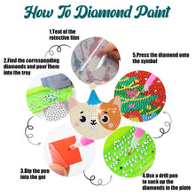 Load image into Gallery viewer, 8Pcs Kitten Diamond Painting Coasters with Holder Animal for Party Decor

