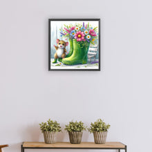 Load image into Gallery viewer, Diamond Painting - Full Round - Little mouse and flowers in boots (30*30CM)
