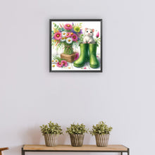 Load image into Gallery viewer, Diamond Painting - Full Round - Little mouse and flowers in boots (30*30CM)
