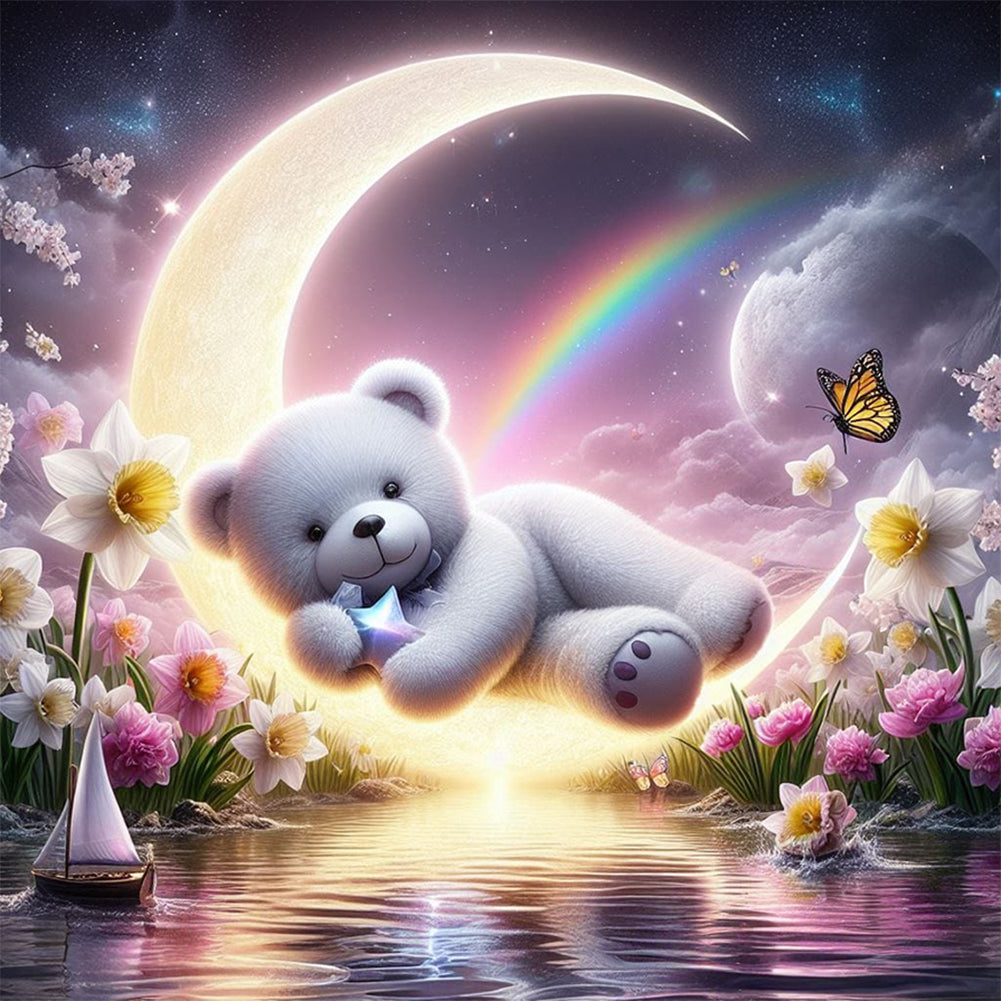 Diamond Painting - Full Round - Moonlight Bear (30*30CM)