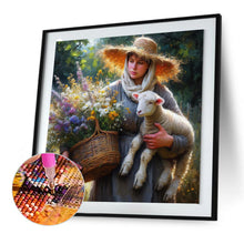 Load image into Gallery viewer, Diamond Painting - Full Round - Oil painting style farm woman (30*30CM)
