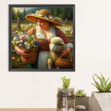 Load image into Gallery viewer, Diamond Painting - Full Round - Oil painting style farm woman (30*30CM)
