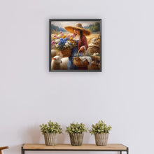 Load image into Gallery viewer, Diamond Painting - Full Round - Oil painting style farm woman (30*30CM)
