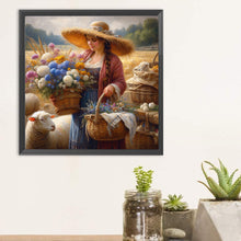 Load image into Gallery viewer, Diamond Painting - Full Round - Oil painting style farm woman (30*30CM)
