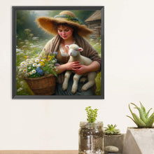 Load image into Gallery viewer, Diamond Painting - Full Round - Oil painting style farm woman (30*30CM)
