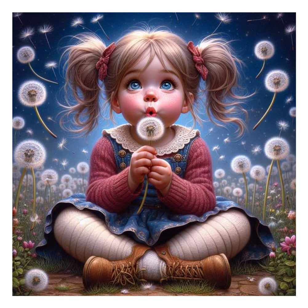 Diamond Painting - Full Round - dandelion girl (30*30CM)