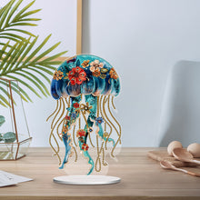 Load image into Gallery viewer, Acrylic Special Shaped Floral Jellyfish Table Top Diamond Painting Ornament Kits
