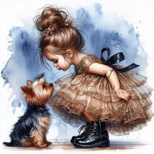 Load image into Gallery viewer, Diamond Painting - Full Round - little girl and animals (30*30CM)
