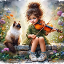 Load image into Gallery viewer, Diamond Painting - Full Round - little girl and animals (30*30CM)
