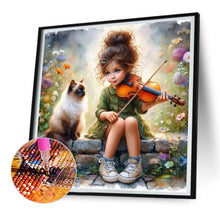 Load image into Gallery viewer, Diamond Painting - Full Round - little girl and animals (30*30CM)

