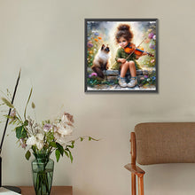 Load image into Gallery viewer, Diamond Painting - Full Round - little girl and animals (30*30CM)
