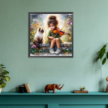 Load image into Gallery viewer, Diamond Painting - Full Round - little girl and animals (30*30CM)

