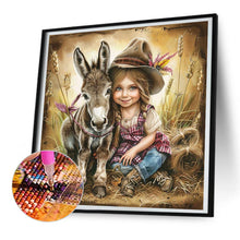 Load image into Gallery viewer, Diamond Painting - Full Round - little girl and animals (30*30CM)
