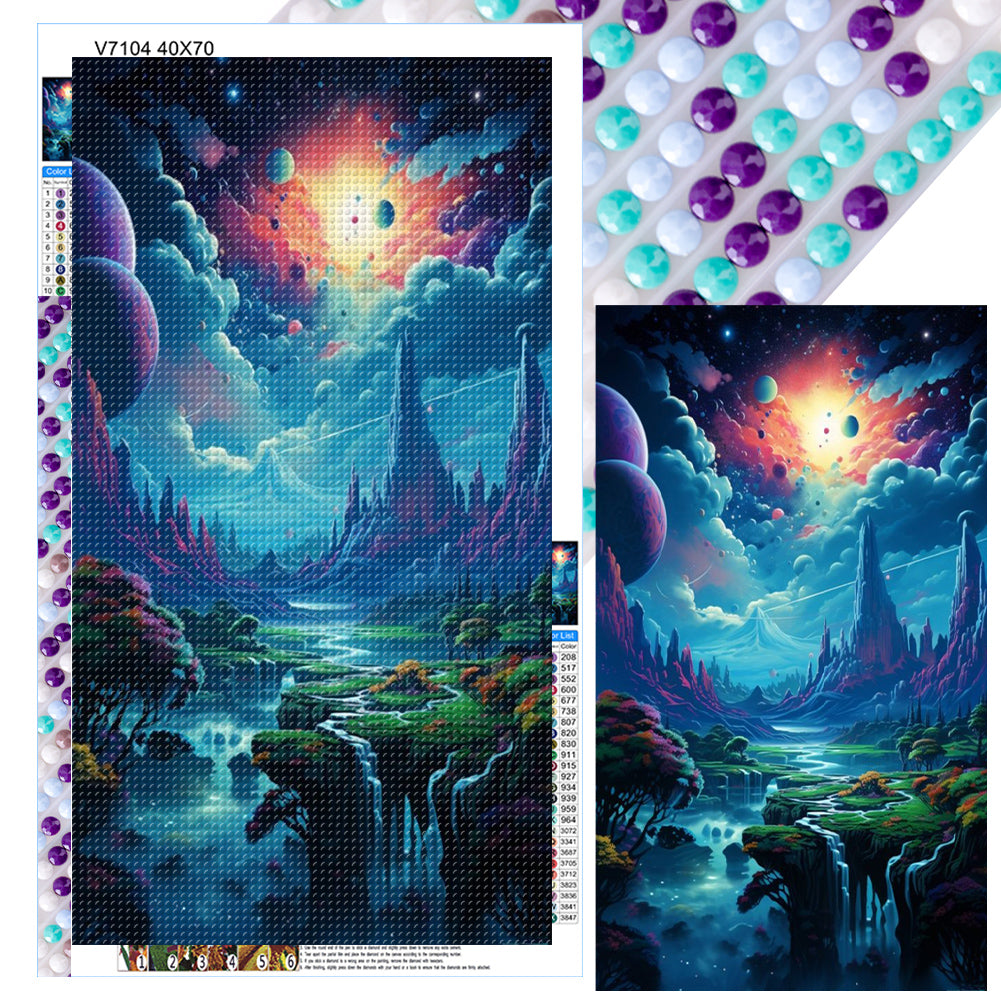 Diamond Painting - Full Round - mountain night (40*70CM)