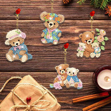 Load image into Gallery viewer, 8Pcs Acrylic Double Sided Special Shaped Bear Diamond Painting Keychain Pendant
