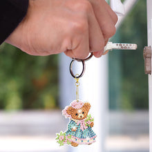 Load image into Gallery viewer, 8Pcs Acrylic Double Sided Special Shaped Bear Diamond Painting Keychain Pendant
