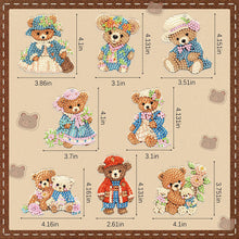 Load image into Gallery viewer, 8Pcs Acrylic Double Sided Special Shaped Bear Diamond Painting Keychain Pendant
