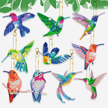 Load image into Gallery viewer, 10Pcs Acrylic Double Sided Special Shaped Hummingbird Diamond Painting Keychain
