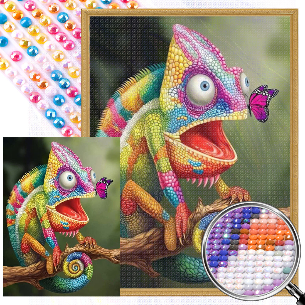 AB Diamond Painting - Full Square - Colorful lizard (45*60CM)