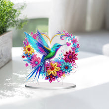 Load image into Gallery viewer, Double Sided Special Shaped Heart Hummingbird 5D DIY Diamond Art Tabletop Decor
