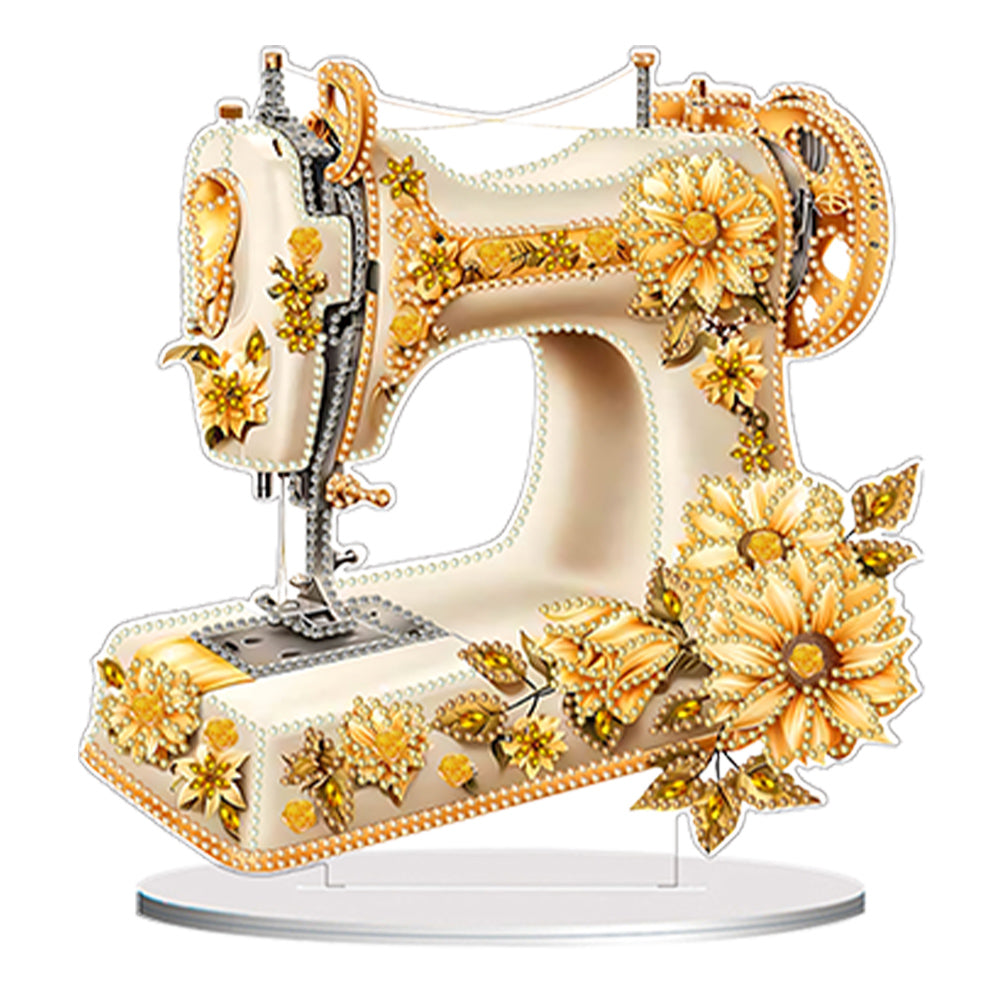 Double Sided Special Shaped Flower Sewing Machine Diamond Painting Desktop Decor