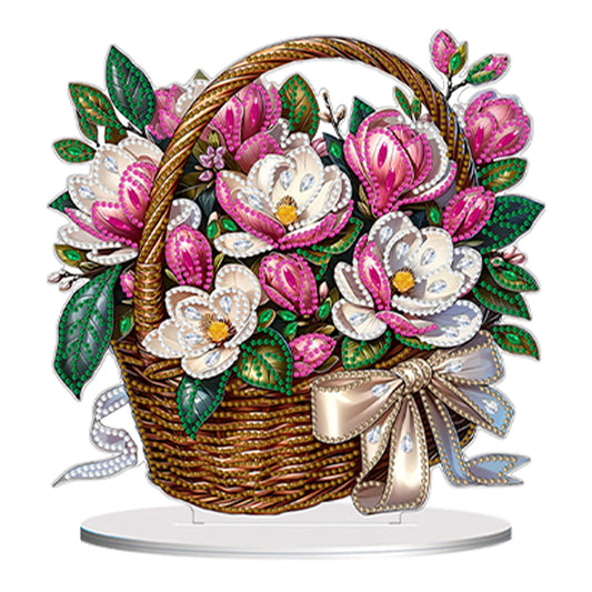 Double Side Special Shaped Flower Basket 5D DIY Diamond Art Tabletop Decorations