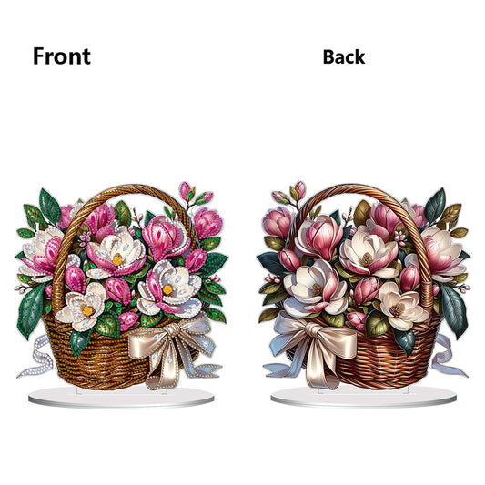 Double Side Special Shaped Flower Basket 5D DIY Diamond Art Tabletop Decorations