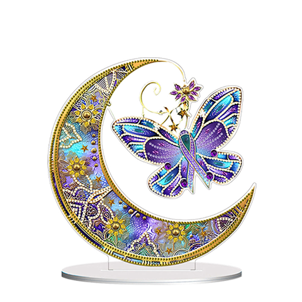 Double Side Special Shaped Butterfly Moon Diamond Painting Desktop Ornaments Kit