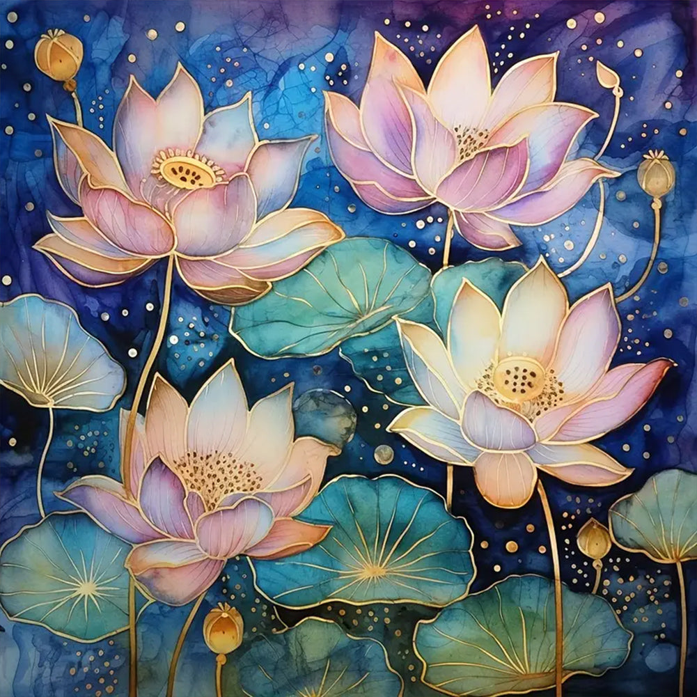 Diamond Painting - Full Round - color lotus (40*40CM)