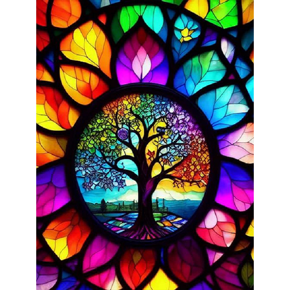 Diamond Painting - Full Round - color tree of life (30*40CM)