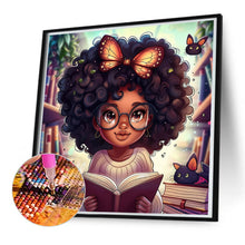 Load image into Gallery viewer, Diamond Painting - Full Round - curly girl reading (50*50CM)
