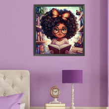 Load image into Gallery viewer, Diamond Painting - Full Round - curly girl reading (50*50CM)
