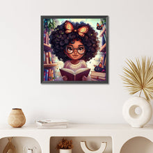 Load image into Gallery viewer, Diamond Painting - Full Round - curly girl reading (50*50CM)

