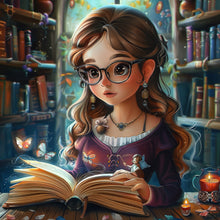 Load image into Gallery viewer, Diamond Painting - Full Round - long hair girl reading (50*50CM)
