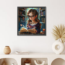 Load image into Gallery viewer, Diamond Painting - Full Round - long hair girl reading (50*50CM)
