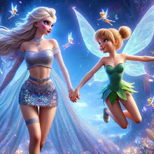 Load image into Gallery viewer, Diamond Painting - Full Round - girl and elf (50*50CM)
