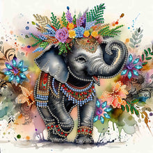 Load image into Gallery viewer, Diamond Painting - Partial Special Shaped - Indian painted elephant (30*30CM)
