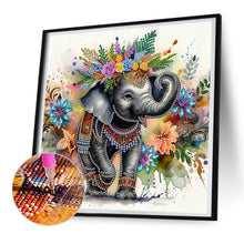 Load image into Gallery viewer, Diamond Painting - Partial Special Shaped - Indian painted elephant (30*30CM)
