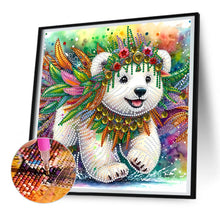 Load image into Gallery viewer, Diamond Painting - Partial Special Shaped - Indian painted bear (30*30CM)

