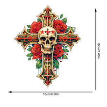Load image into Gallery viewer, Acrylic Cross Diamond Painting Hanging Pendant Home Decor (Rose Skull Cross)
