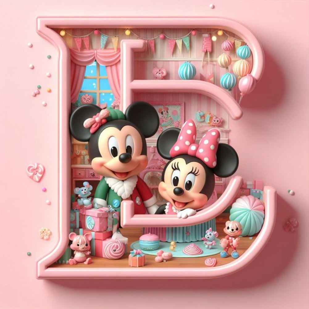 Diamond Painting - Full Round - disney mickey minnie letters (40*40CM)