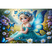 Load image into Gallery viewer, Diamond Painting - Full Round - butterfly girl (45*30CM)
