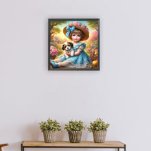Load image into Gallery viewer, Diamond Painting - Full Round - girl and dog (30*30CM)
