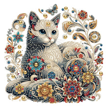 Load image into Gallery viewer, Diamond Painting - Partial Special Shaped - exquisite cat (30*30CM)
