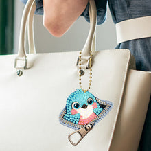 Load image into Gallery viewer, 6Pcs Acrylic Double Sided Zipper Animal Diamond Painting Keychain DIY Decor
