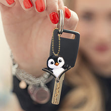 Load image into Gallery viewer, 6Pcs Acrylic Double Sided Zipper Animal Diamond Painting Keychain DIY Decor
