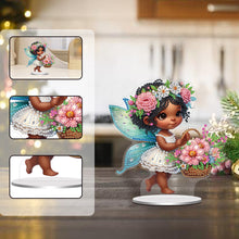 Load image into Gallery viewer, Acrylic Special Shaped Flower Basket Elf Diamond Painting Desktop Ornaments Kit
