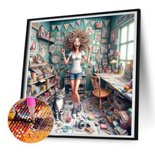 Load image into Gallery viewer, Diamond Painting - Full Round - handmade girl (30*30CM)
