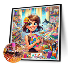Load image into Gallery viewer, Diamond Painting - Full Round - handmade girl (30*30CM)
