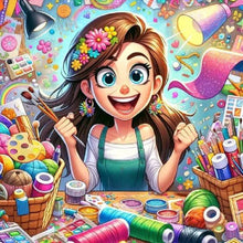 Load image into Gallery viewer, Diamond Painting - Full Round - handmade girl (30*30CM)
